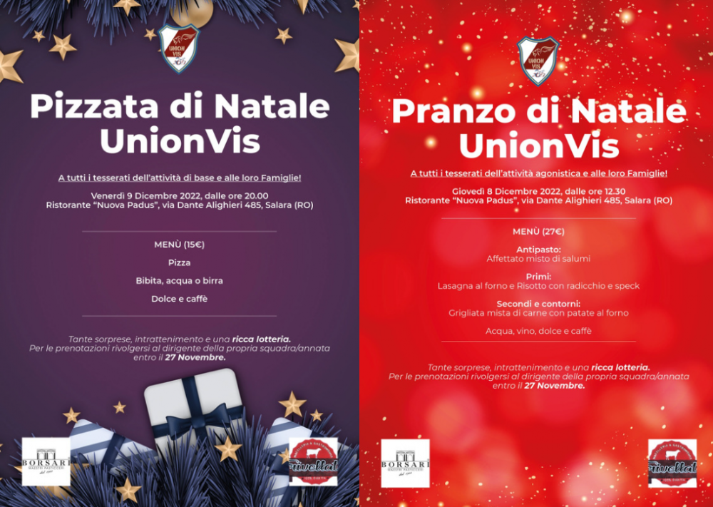 CENA E PRANZO DI NATALE UNION VIS